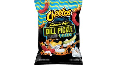 Cheetos Flamin Hot Dill Pickle Cheese Flavored Puffs