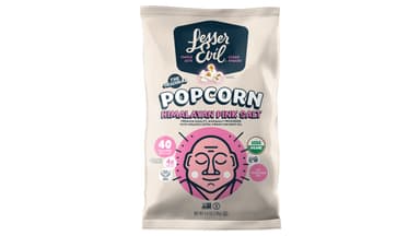Lesser Evil Organic Gluten Free No Vegetable Oil The Original Himalayan Pink Salt Popcorn