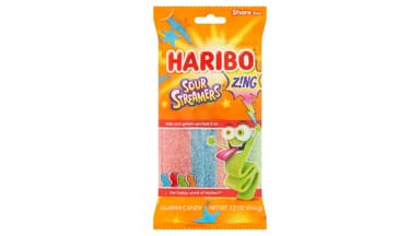 Haribo Z!ng Sour Streamers Gummy Candy Share Size