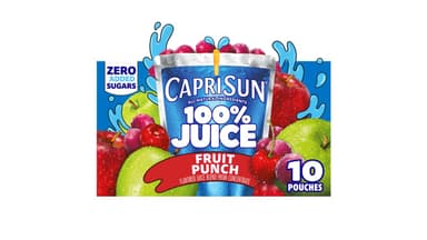 Capri Sun Zero Added Sugar Fruit Punch Flavored 100% Juice