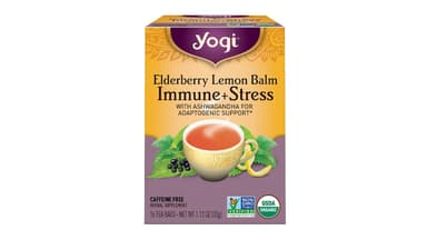 Yogi Organic Immune Plus Stress Elderberry Lemon Balm Herbal Tea