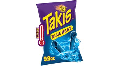 Blue Takis Blue Heat Hot Chili Pepper Extreme Spicy Rolled Tortilla Chips Bag Sharing Size