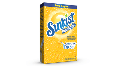 Sunkist Singles To Go! Zero Sugar Low Calorie Pineapple Drink Mix