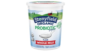 Stonyfield Organic Plain Whole Milk Probiotic Yogurt Container
