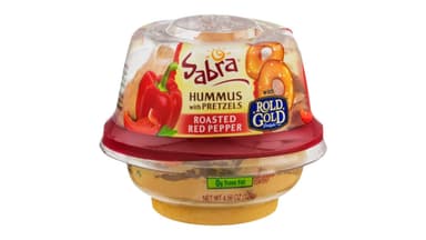 Sabra Roasted Red Pepper Hummus with Pretzels