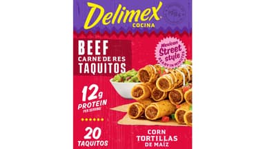 Delimex Mexican Street Style Beef Taquitos Frozen Snacks